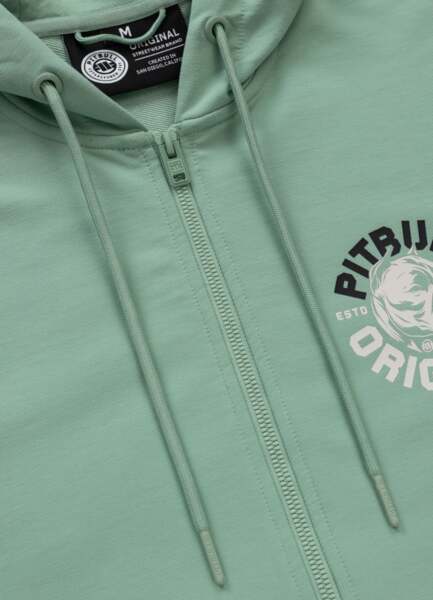 Men&#39;s zip-up hoodie PIT BULL &quot;DOG SD&quot; - mint