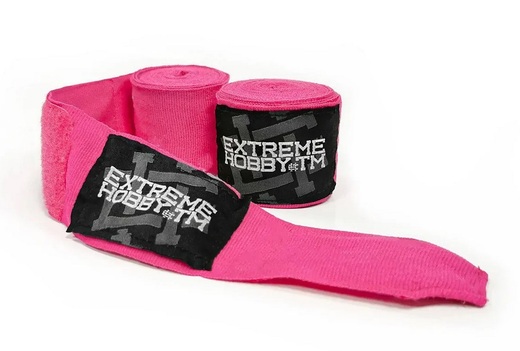 Extreme Hobby boxing bandage wrap &quot;Block&quot; 4.5 m - pink