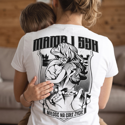 Koszulka damska "Mama i Syn" - biała