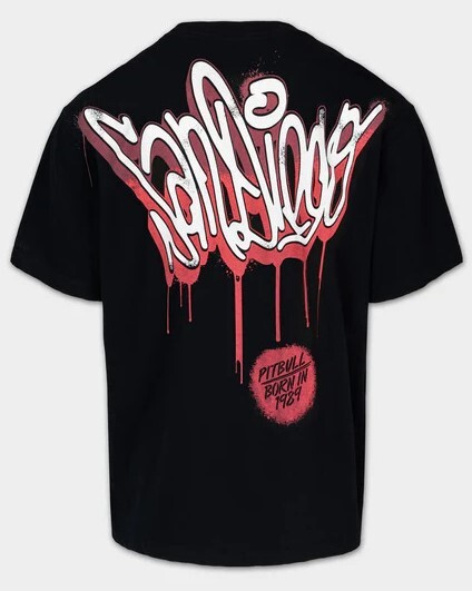 Koszulka męska PIT BULL Loose Fit "GRAFFITI" - czarny