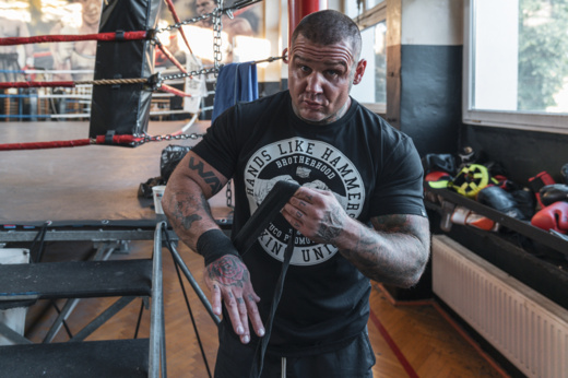 Longsleeve Dobermans Aggressive "BOXING UNION" LS385 - granatowy