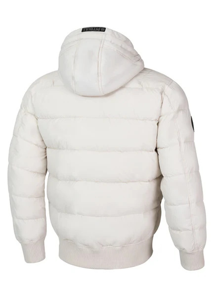 Kurtka zimowa męska z kapturem PIT BULL "GOPHER" - off white