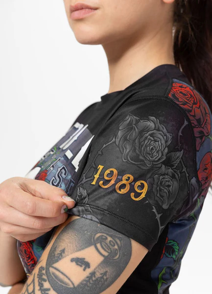 Koszulka sportowa damska PIT BULL Mesh "SANTA MUERTE" - czarny