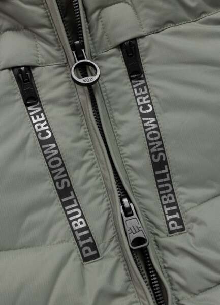 Kurtka zimowa PIT BULL pikowana z kapturem CRESTLINE - szałwiowy