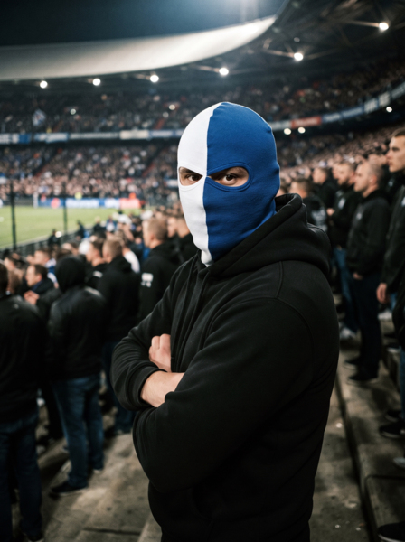 White and blue balaclava