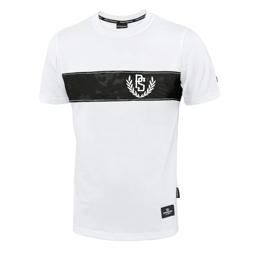 T-shirt Pretorian "Black Camo Strap" - white