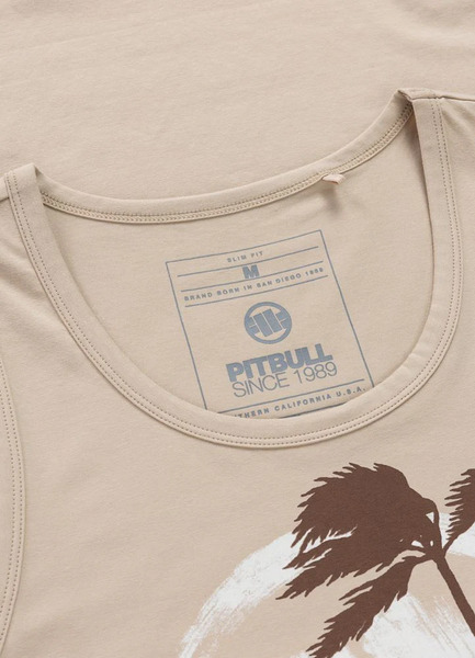 Tank Top PIT BULL Slim Fit "PALMS" - jasny piaskowy