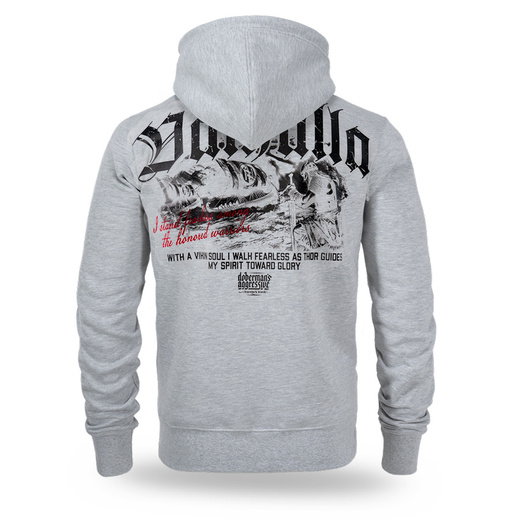 Bluza z kapturem rozpinana Dobermans Aggressive "VALHALLA III BZ400" - szara