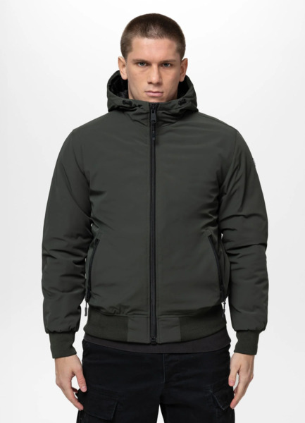 Kurtka zimowa z kapturem PIT BULL "YORK" - oliwkowy