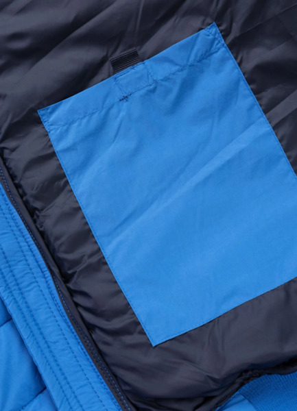 Kurtka zimowa PIT BULL pikowana z kapturem "NAYLOR" - niebieski