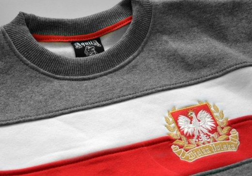 Gray striped patriotic sweatshirt Aquila &quot;Polska&quot;