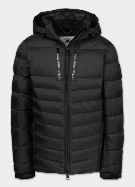 Kurtka zimowa PIT BULL pikowana z kapturem CRESTLINE - czarny