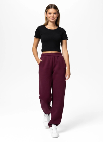 Spodnie damskie dresowe PIT BULL "TULLA" - wiśniowy