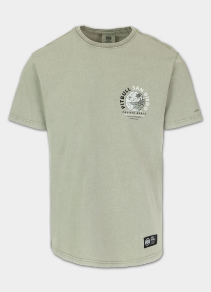 PIT BULL Denim Washed &quot;PLANET SURF&quot; Men&#39;s T-Shirt - Sage