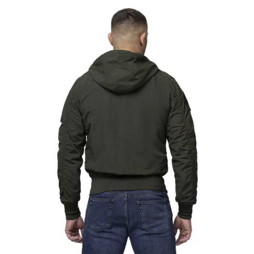 PIT BULL "HOOPER" transitional bomber jacket with hood - olive