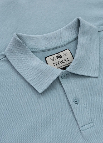  Polo Shirt Denim Washed Pique &quot;SMALL LOGO&quot; - light blue