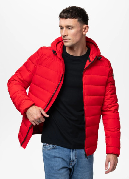 PIT BULL "SEACOAST III" quilted winter jacket with hood - red