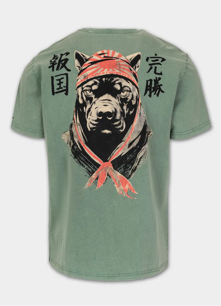 PIT BULL Denim Washed &quot;BRAVERY&quot; T-shirt - green