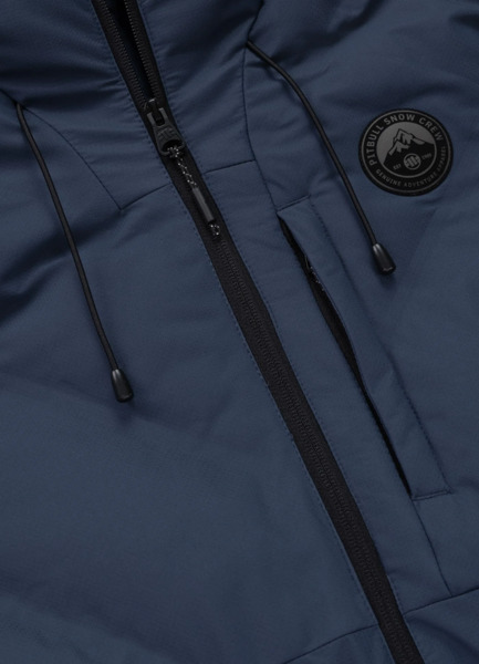 PIT BULL "STANFORD" quilted winter jacket with hood - navy blue