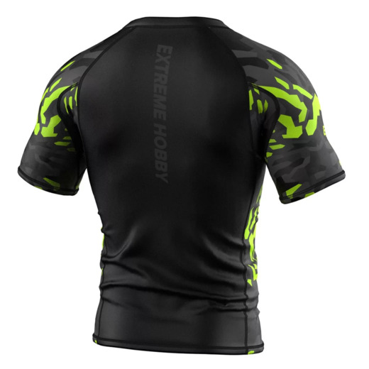 Short sleeve rashguard Extreme Hobby | BLACK PANTHER - czarny/limonka