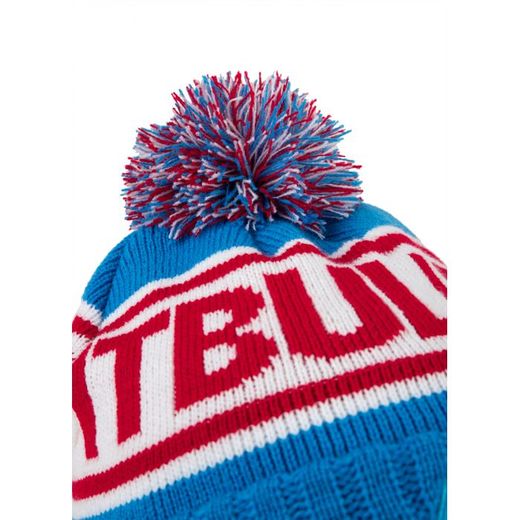 Czapka zimowa PIT BULL "Fleming II" - niebiesko/czerwona