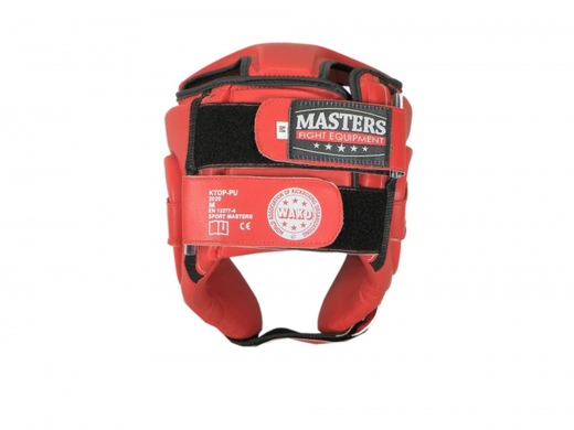 Kask bokserski ochraniacz głowy Masters KTOP-PU (WAKO APPROVED) - czerwony