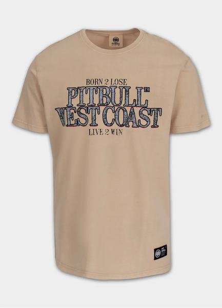  Koszulka męska PIT BULL Denim Washed "ACE OF SPADES II" - piaskowa