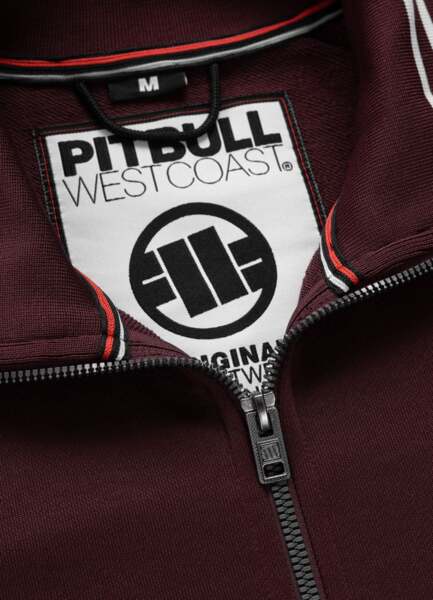 Bluza rozpinana PIT BULL Oldschool "Tape Logo" - bordowy