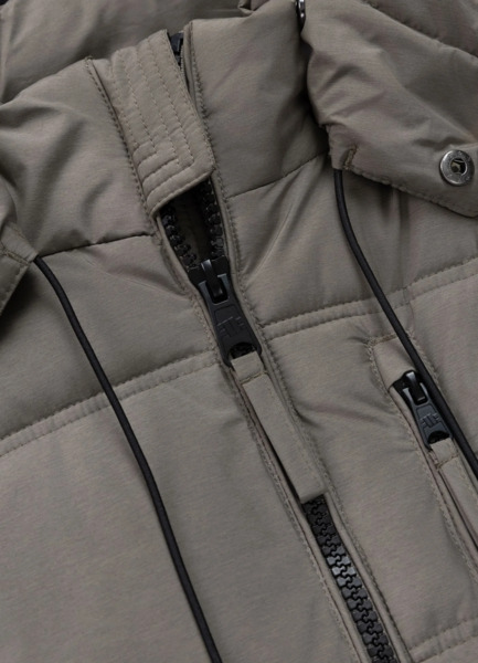 Kurtka zimowa pikowana z kapturem PIT BULL "PIEDMONT" - taupe