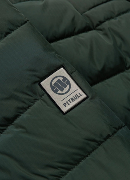 PIT BULL "SEACOAST III" quilted winter jacket with hood - dark green