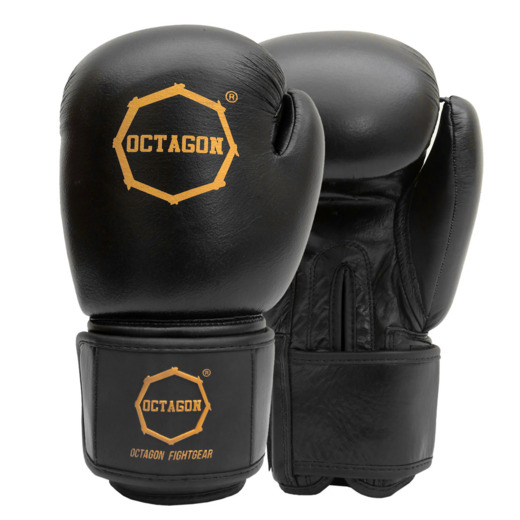 Octagon Royal Boxing Gloves black/gold LEATHER