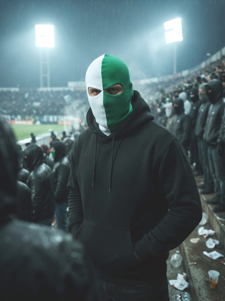 White and green balaclava