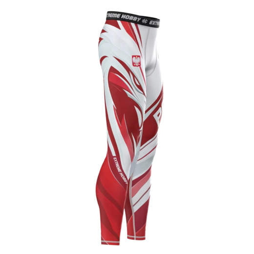 Legginsy sportowe męskie Extreme Hobby "POLSKA ULTIMATE" - biały