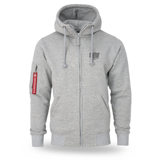 Bluza z kapturem rozpinana Dobermans Aggressive "LEGANCY BZK403" - szara