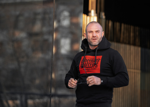 T-shirt Dobermans Aggressive &quot;RUBBER LOGO RED&quot; TS365A - black