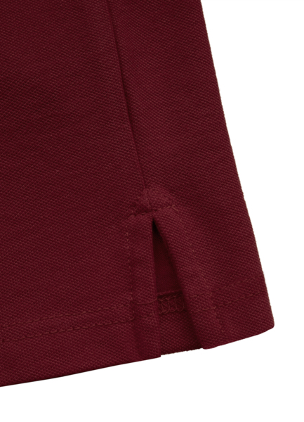 Polo Koszulka PIT BULL Regular Logo Stripe '21 - burgundy