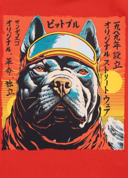 Koszulka PIT BULL "FUJI" - Ognistoczerwona