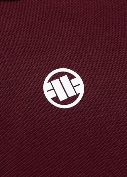 Koszulka Polo Pit Bull Pique Stripes Regular - bordowy