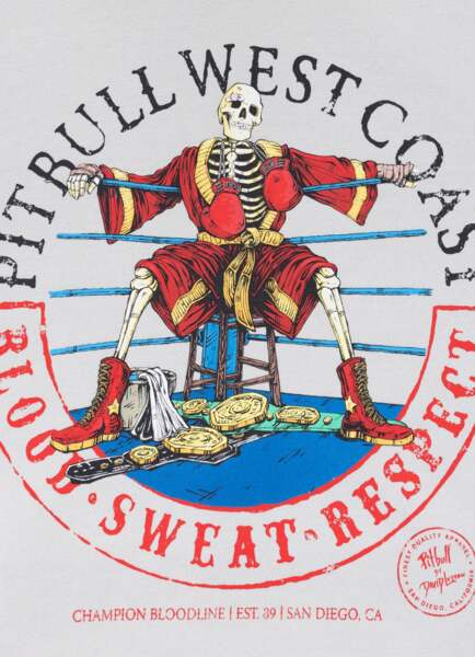 Bluza męska z kapturem washed PIT BULL "CHAMPION BLOODLINE" - biały