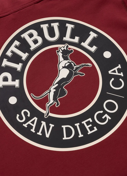 PIT BULL "SAN DIEGO CA" Zip-Up Hoodie - Burgundy