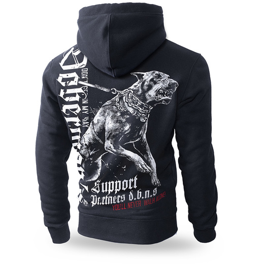 Bluza z kapturem rozpinana Dobermans Aggressive "Support BZ220" - czarna