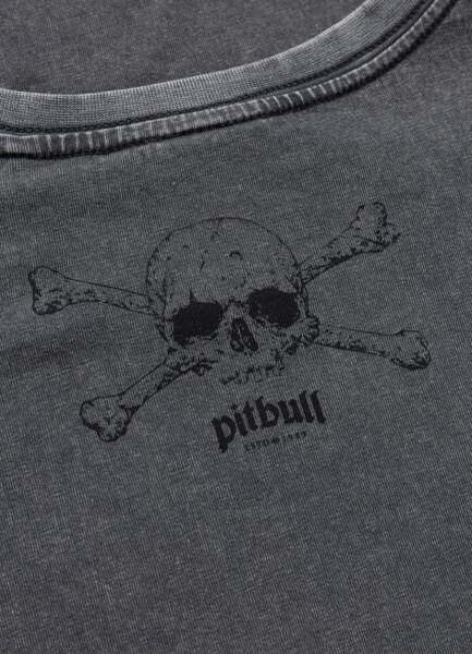 Washed PIT BULL "FEAR NO PAIN" T-shirt - graphite