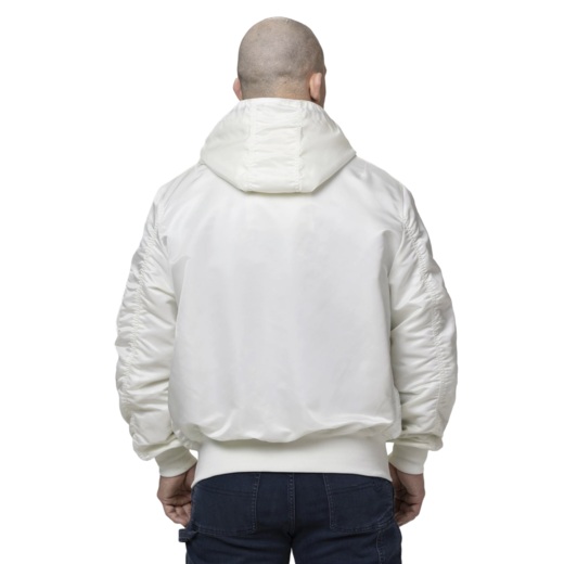 Kurtka bomberka przejściowa z kapturem PIT BULL "AERO" - off white