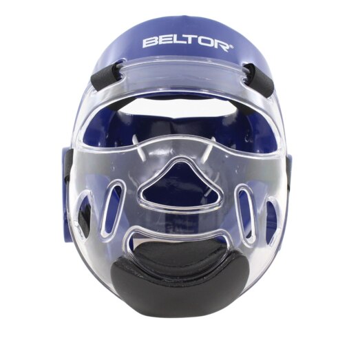 Kask piankowy z maską Beltor "TYTAN" - niebieski
