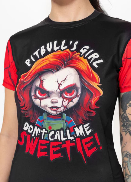 Koszulka sportowa damska Mesh PIT BULL "SWEETIE-CHU" - czarny