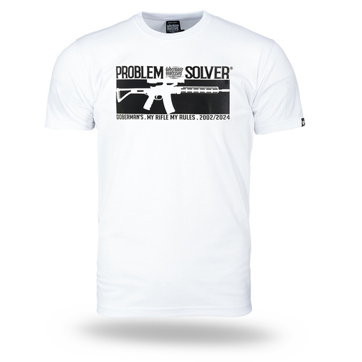 Koszulka T-shirt Dobermans Aggressive "PROBLEM SOLVER" TS331B - biała