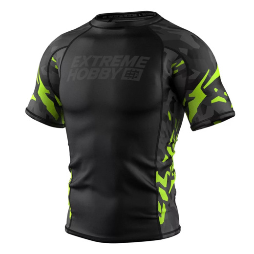 Short sleeve rashguard Extreme Hobby | BLACK PANTHER - czarny/limonka