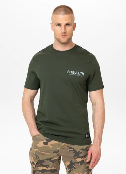 Koszulka męska PIT BULL "PARA BELLUM" - ciemny zielony