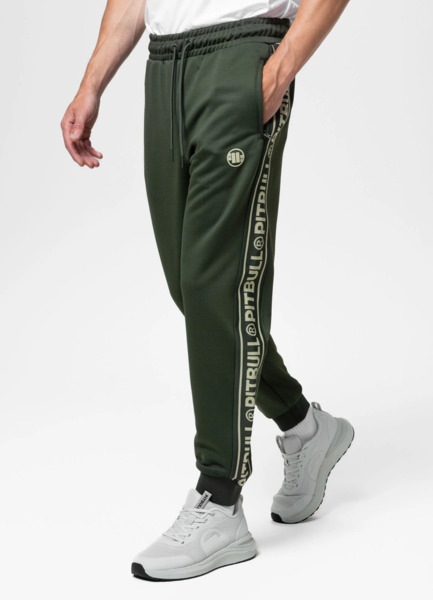 PIT BULL &quot;TAPE LOGO&quot; sweatpants - dark green