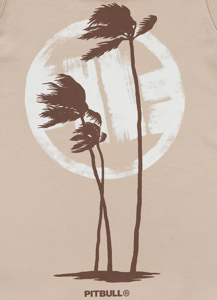 Tank Top PIT BULL Slim Fit "PALMS" - jasny piaskowy